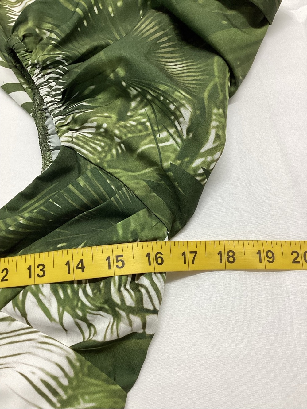 L'ATISTE Green and White Palm-Print Mini Dress - Picture 9 of 12
